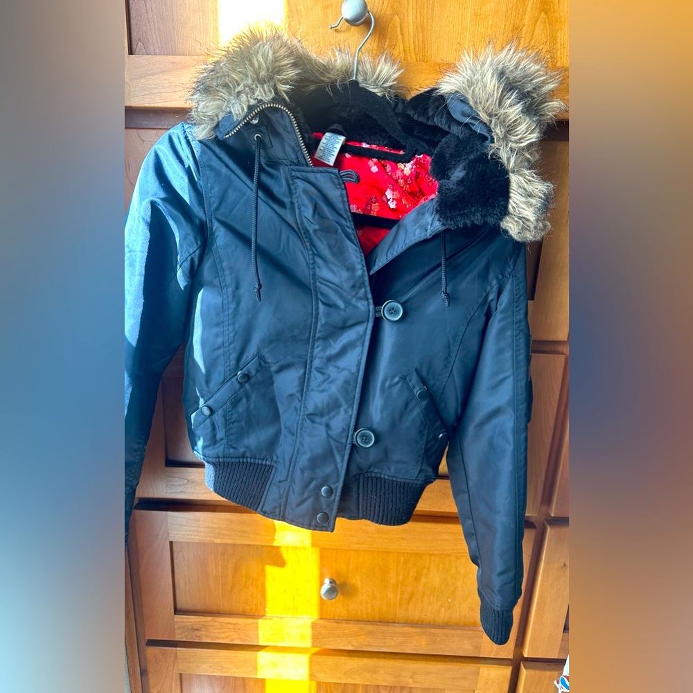 JACKET “VINTAGE” bomber fur hood black